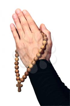 Royalty Free Photo of a Person Holding a Rosary