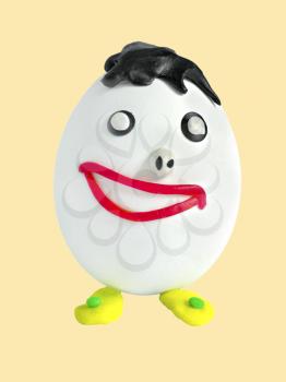 Royalty Free Photo of a Face on an Egg