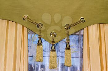Royalty Free Photo of a Window Curtain With Tulle