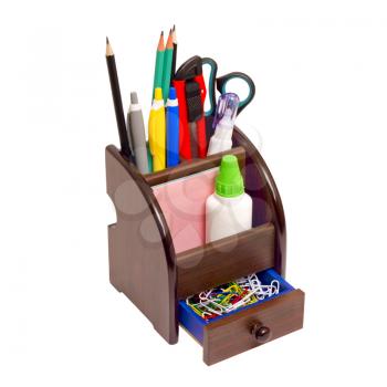 Royalty Free Photo of Wooden Office Supply Holder
