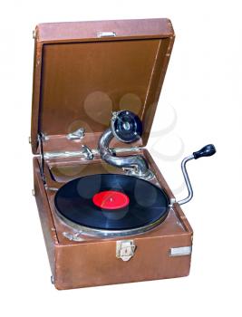 Royalty Free Photo of an Old Portable Gramophone