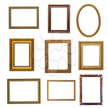 set of vintage frames in retro style isolated on white background
