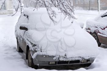 Royalty Free Photo of Snow on a Car