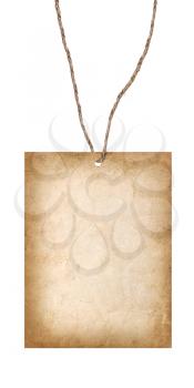 Royalty Free Photo of a Card Hanging on String