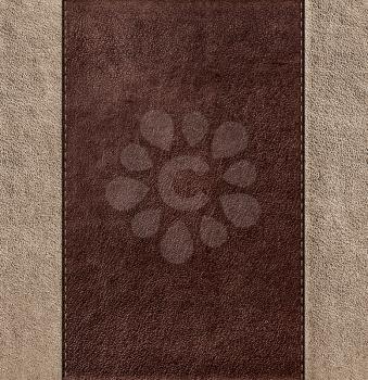 Combined stitched leather background in vintage style