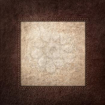 Combined stitched leather background in vintage style
