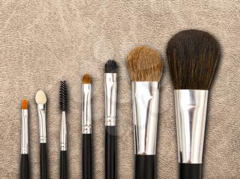 set of brushes for applying makeup
