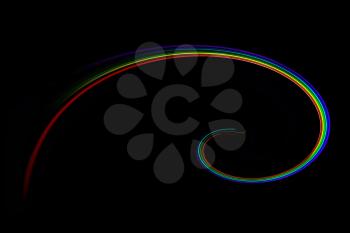 Dynamic multicolored glowing lines on a black background