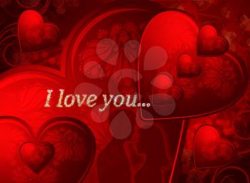 Royalty Free Clipart Image of a Valentines Day Message I Love You