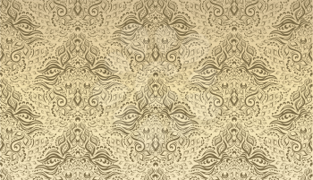Vector brown decorative royal seamless floral ornament