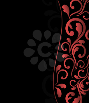Vector abstract  background with wave and floral ornament