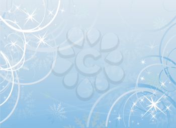 Christmas background with winter ornate and snowflakes