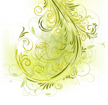 Beautiful floral ornate green design (vector format)