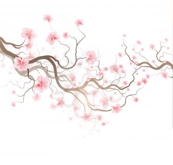 Design Background With Sakura Tree