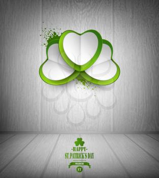 Saint Patrick's Day Background Leafs And Title Inscription
