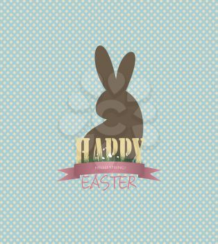 Easter Background With Bunny And Title Inscription 