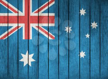 Wooden Grunge Flag Of Australia