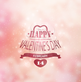 Valentine's Day Background With Heart Title Inscription