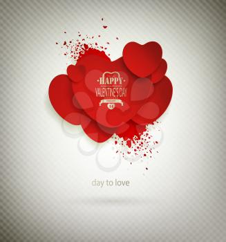 Valentine's Day Background With Hearts And Title Inscription