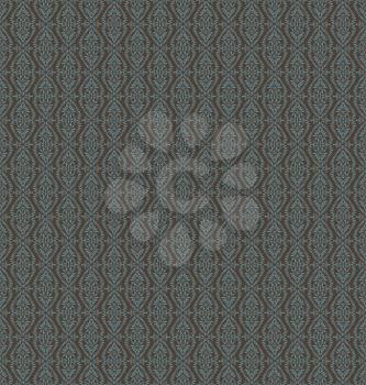 Vintage Seamless Blue Floral Pattern On A Brown Background