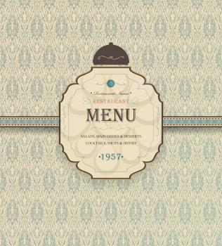 Vintage Restaurant Menu With Striped Background And Title Inscription