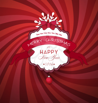 Happy Holidays Background With Vintage Frame And Title Inscription With Shadow