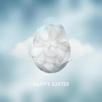 Easter Abstract Crystal Egg And Cloud On The Sky