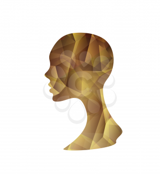 Crystal Abstract Woman's Silhouette On A White Background