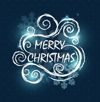 Christmas Design Background With Text And Snowflakes 