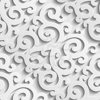 Seamless Damask Pattern With Shadows