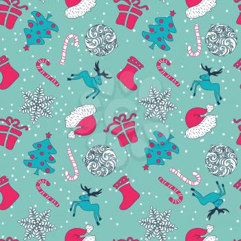 Abstract Cute Holiday Christmas Seamless Pattern