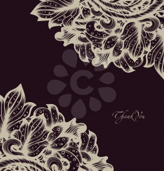 Hand Drawn Sketch Vintage Floral Vector Design With Flowers And Leaves