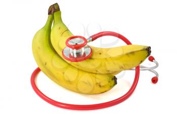 Royalty Free Photo of Bananas and a Stethoscope