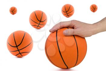 Royalty Free Photo of a Person Holding a Basketball