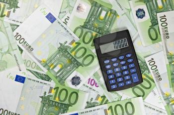 Royalty Free Photo of a Calculator on Euros