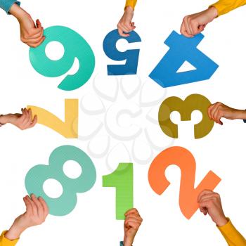 Royalty Free Photo of People Holding Numbers