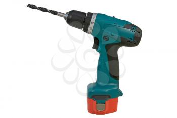 Royalty Free Clipart Image of a Battery Powered Cordless Drill