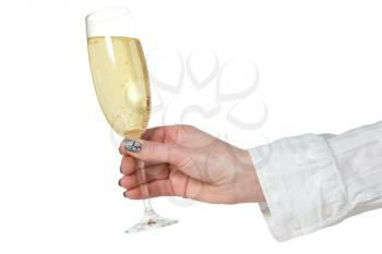 Royalty Free Photo of a Woman Holding a Glass of Champagne