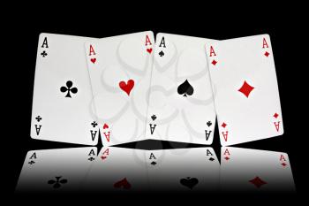 Royalty Free Photo of Four Ace Playing Cards
