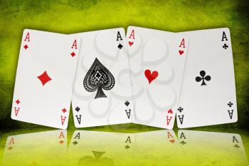 Royalty Free Photo of Four Ace Playing Cards