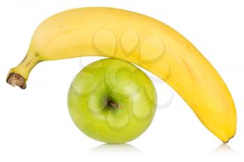 Royalty Free Photo of a Banana and Apple