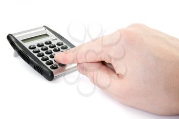 Royalty Free Photo of a Man Using a Calculator