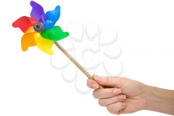 Royalty Free Photo of a Person Holding a Pinwheel
