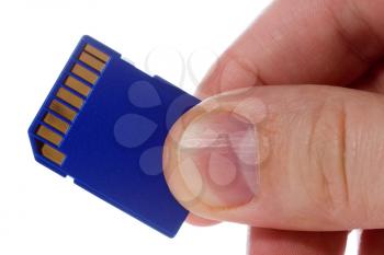 Royalty Free Photo of a Person Holding a Memory Card