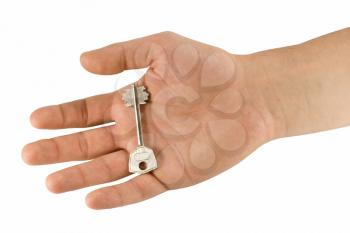Royalty Free Photo of a Person Holding a Key