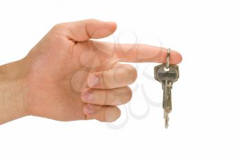 Royalty Free Photo of a Person Holding Keys