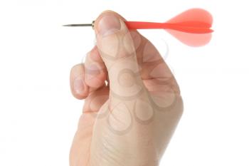Royalty Free Photo of a Person Holding a Dart