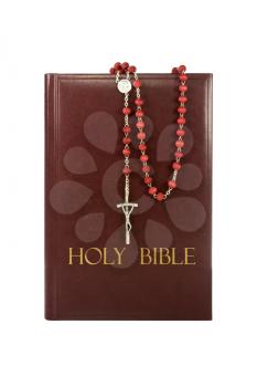 Royalty Free Photo of a Rosary on a Bible