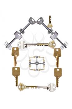 Royalty Free Photo of a House Made From Keys