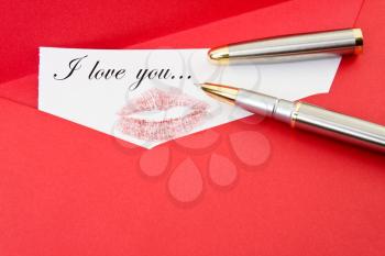 Royalty Free Photo of an I Love You Note